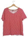 Vorschaubild 1 von Damen T-Shirt Gr. L rot weiß Blumenmuster Baumwolle