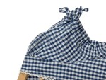 Vorschaubild 6 von Damen Karo Bluse Kurzarm Blau Gr. 36-38 Trachtenstil