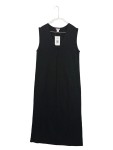 Vorschaubild 1 von Strickkleid Damen Schwarz Gr. 40 Viskose Ärmellos V-Ausschnitt Basic