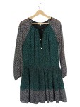 Vorschaubild 1 von Damen Sommerkleid Gr. M Blumenmuster Grün Schwarz Boho