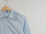 Vorschaubild 2 von Damen Bluse Gr. 34;XS Hellblau mit Blumenstickerei