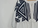 Vorschaubild 3 von Damen Bluse Gr. 42 Weiß Geometrisches Muster Casual Shirt