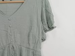 Vorschaubild 2 von Damen Bluse Kurzarm V-Ausschnitt Grün Gr. 42 Casual