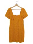 Vorschaubild 1 von Damen Kleid Sommerkleid Spitze Gr. 42 XL Orange Blumen Minikleid