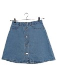 Vorschaubild 1 von Jeansrock Damen Baumwolle Blau Gr. 36 S Midirock A-Linie