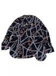 Vorschaubild 5 von TAIFUN Damen Bluse 44;XXL Blau Kettenmuster Modern Viskose Langarm