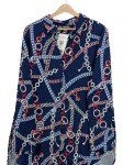 Vorschaubild 2 von TAIFUN Damen Bluse 44;XXL Blau Kettenmuster Modern Viskose Langarm