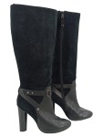 Vorschaubild 1 von Stiefel Damen Gr. 39 Schwarz Wildleder Reißverschluss 12 cm Uni