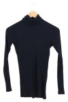 Vorschaubild 1 von Damen Pullover Rollkragen Rippstrick Blau Gr. 32/XXS Elegant