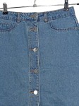 Vorschaubild 3 von Jeansrock Damen Baumwolle Blau Gr. 36 S Midirock A-Linie