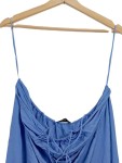 Vorschaubild 3 von Damen Maxikleid Sommerkleid Trägerkleid Blau Gr. HL/XL Raffung Casual