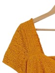 Vorschaubild 3 von Damen Kleid Sommerkleid Spitze Gr. 42 XL Orange Blumen Minikleid