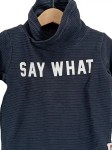 Vorschaubild 2 von Pullover Kinder Gr. 92/98 Blau Rollkragen Say What Spruch Baumwolle