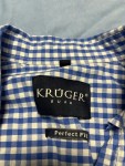 Vorschaubild 4 von Trachtenhemd Herren Kariert Blau Weiß Gr. XS 44 Baumwolle Stickerei
