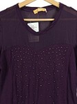 Vorschaubild 5 von Damen Langarmshirt Gr. 34/XS Lila Strass Mesh Viskose Elegant Party