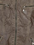 Vorschaubild 2 von Damen Kunstlederjacke Kapuze Jacke Biker Casual Braun Gr. 34