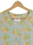 Vorschaubild 3 von Nachthemd Damen Gr. 36/S Blau Zitronen Orangen Muster Kurzarm