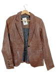 Vorschaubild 1 von Damen Kunstleder Blazer Jacke Braun Gr. XS/34