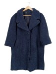 Vorschaubild 1 von Klassischer Mantel Damen Blau Gr. 40/L Wolle Uni Langarm Alltag Business