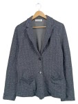Vorschaubild 1 von Blazer Damen Grau Gr. 44/XXL Baumwolle Fischgrätenmuster Casual