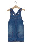 Vorschaubild 1 von Jeanskleid Kinder Gr. 104 Blau Baumwolle Uni Casual Alltag Frühjahr/Sommer
