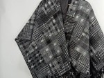 Vorschaubild 4 von Damen Cape Poncho Grau Kariert Fransen One Size