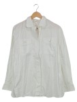 Vorschaubild 1 von Hemdbluse Damen Gr. 46 Weiß Langarm Baumwolle Casual