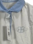 Vorschaubild 4 von Poloshirt Damen Gr. 38 M Weiß Blau Strass Logo Baumwolle Stretch Shirt
