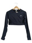 Vorschaubild 1 von Damen Sport Crop Top Langarm Schwarz Gr. 40/L Seamless