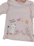 Vorschaubild 3 von Mädchen Langarmshirt Gr. 80 Rosa Katze Maus Rüschen Baumwolle Shirt