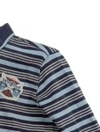 Vorschaubild 3 von Poloshirt Langarm Jungen Gr. 86 Blau Gestreift Patches Shirt