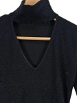 Vorschaubild 3 von Damen Pullover Gr. 34/XS Schwarz Rollkragen Cut-Out Lochmuster Viskose