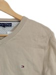 Vorschaubild 3 von Pullover Herren V-Ausschnitt Gr. M Beige Baumwolle Basic Logo