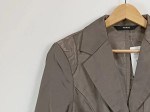 Vorschaubild 2 von Blazer Damen Gr. 40/L Braun Baumwolle Uni Elegant Langarm Business Knopf