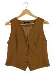 Vorschaubild 1 von Pullunder Damen Braun Gr. 38/M Polyester Uni Casual Ärmellos Alltag Knopf