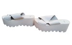 Vorschaubild 1 von Plateausandalen Damen Gr. 37 Weiß Sommer Freizeit 7.5cm Absatz