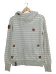 Vorschaubild 1 von Damen Kapuzenpullover Hoodie Gr. M Grau Gestreift Baumwolle