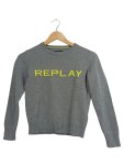 Vorschaubild 1 von Pullover Kinder Grau Gr. 140 Baumwolle Schriftzug Casual Langarm Freizeit