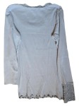 Vorschaubild 2 von Langarmshirt Damen Gr. 38 M Grau Spitze Rippstrick Baumwolle Shirt