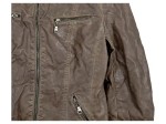Vorschaubild 4 von Damen Kunstlederjacke Kapuze Jacke Biker Casual Braun Gr. 34