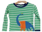Vorschaubild 2 von Langarmshirt Jungen Gr. 98 3T Dino Motiv Gestreift Grün Baumwolle