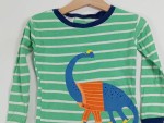 Vorschaubild 4 von Langarmshirt Jungen Gr. 98 3T Dino Motiv Gestreift Grün Baumwolle