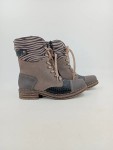 Vorschaubild 2 von Stiefeletten Damen Gr. 41 Grau Kunstleder Reißverschluss Schnürung 4 cm
