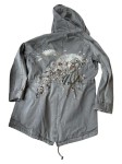 Vorschaubild 2 von Damen Parka Gr. 40 Oliv Stickerei Vogel Baumwolle Kapuze Jacke
