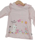 Vorschaubild 4 von Mädchen Langarmshirt Gr. 80 Rosa Katze Maus Rüschen Baumwolle Shirt
