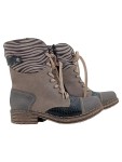 Vorschaubild 1 von Stiefeletten Damen Gr. 41 Grau Kunstleder Reißverschluss Schnürung 4 cm