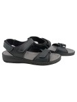 Vorschaubild 1 von Damen Sandalen Leder Schwarz Gr. 38 Klettverschluss Komfort