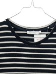 Vorschaubild 5 von Jerseykleid Damen Gestreift Midikleid Gr. 42 XL Schwarz Baumwolle