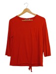 Vorschaubild 1 von Langarmshirt Damen Gr. 38/M Rot Viskose Uni Casual Freizeit Ohne Verschluss