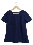 Vorschaubild 1 von Bluse Damen Gr. 34/XS Blau Polyester Strukturmuster Elegant Kurzarm